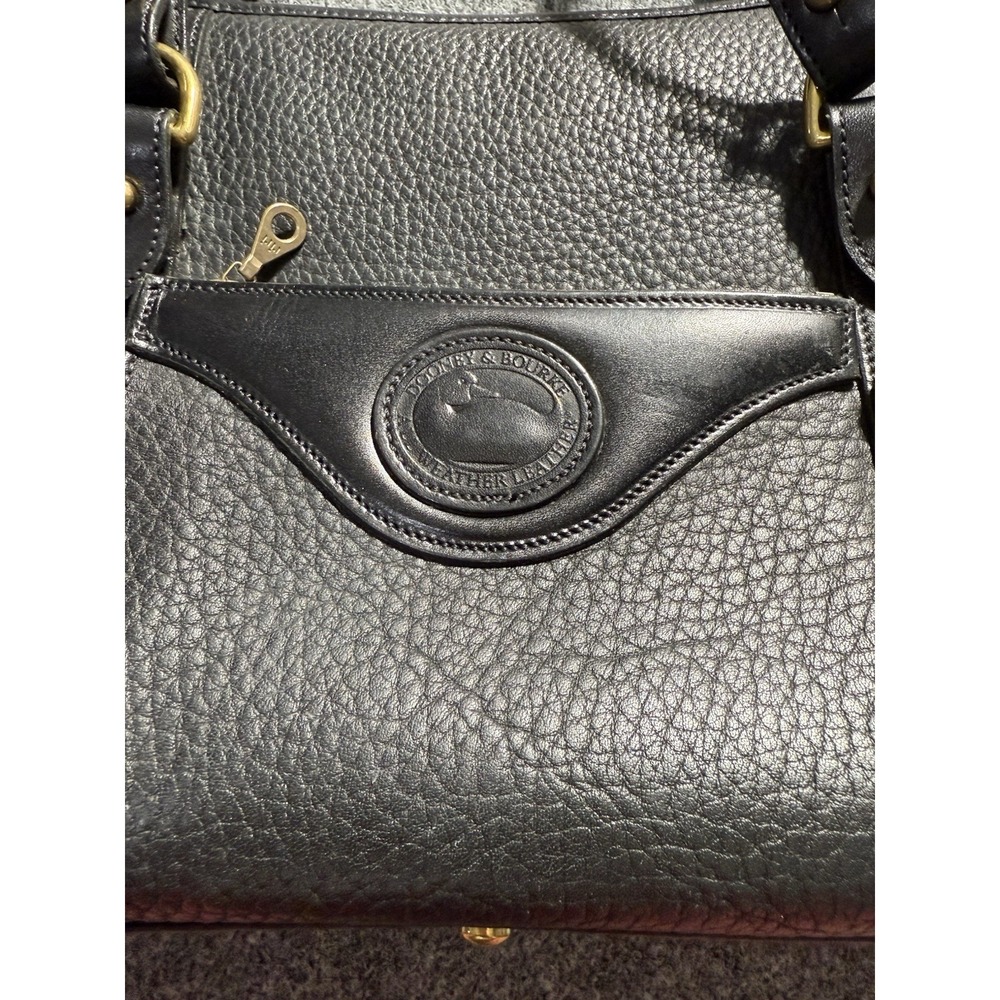 Dooney Bourke All Weather Leather Small Tote Pebbled Leather Black Handbag - Picture 3 of 16